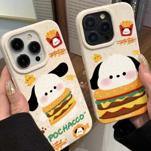 เคสโทรศัพท์มือถือแบบนิ่มป้องกันการตกหล่น ลายสุนัขแฮมเบอร์เกอร์ ลายการ์ตูนน่ารัก ด้านนอกด้านนอกแบบด้าน ดีไซน์สร้างสรรค์ ดีไซน์สร้างสรรค์