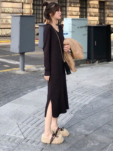 High Waist Knitted Base Layer Dress Womens Style Appear Taller Inner Wear Short Girls Winter 150cm Sweet Series Outfit 155 Sweater