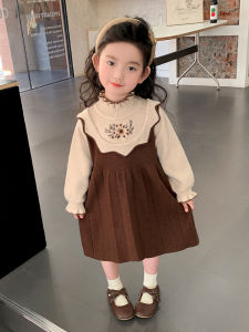 Fashionable Knitted Dress for Girls Spring Autumn Princess Style Childrens Clothing Baby Clothes Korean Version A-Line Skirt