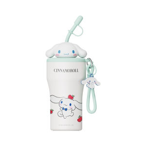 XW | X&W Sanrio 630ml Insulated Cup Stainless Steel Hello Kitty Coffee Mug with Straw & Rope Keep Cold and Hot Car Vaccum Flask Gift