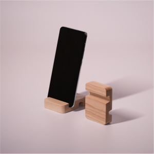 Creative Mobile Phone Holder Solid Wood Black Walnut Double Slot Desktop Convenient Holder Japanese Tablet Bracket iPad Seat Customization