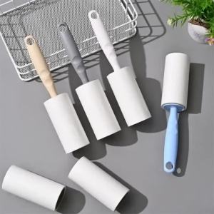 Portable Disposable Tearable Lint Roller Sticky Lint & Pet Hair Remover for Clothes Furniture & Bedding Refillable Cleaning Tool
