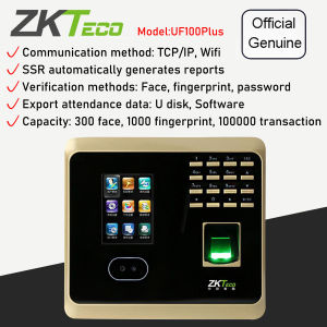 Upgrade ZKTECO Biometrics Time Attendance With Wifi Fingerprint Password Face Recognition Biometric Fingerprint Scanner 1000 User 300 Face