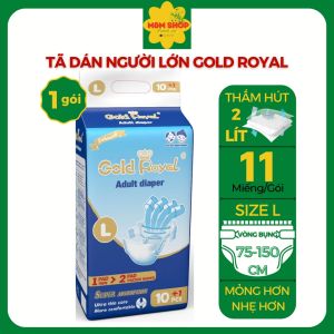 Tã dán người lớn già Gold Royal thấm hút cực đại 2000ml size L(75-150cm)/XL(130-170cm)(Gói 11 miếng) - [FREESHIP MAX] - M2M SHOP 2019