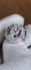 Natural Untreated Amethyst Jeli silver Handmade Solid Ring