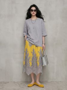 GULILI | Relaxed Fit Contrast Lace Summer Suit