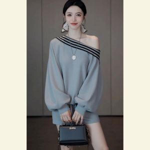 SHANGSHA | Relaxed Gray Asymmetric Shoulder Leisure Suit