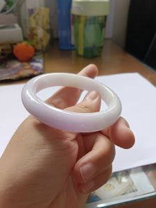 Jade bangle 60.7mm sg can view and try 缅甸天然翡翠手镯A货