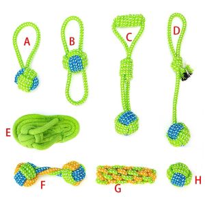 Pet Dog Toys Chew Teeth Clean Toys Grinding Teeth Traning Fun Playing Cotton Rope Ball Puppy Toys