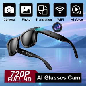 LIGE 260mAh Bluetooth Call Smart Glasses AI Photo Recognition Recording Answer Videos Translation IP67 Waterproof Glasses