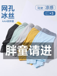 Ice Silk Underwear Thin Four Corner Briefs for Preteen Boys Breathable Moisture Wicking Antibacterial Home Wear Nylon Spandex