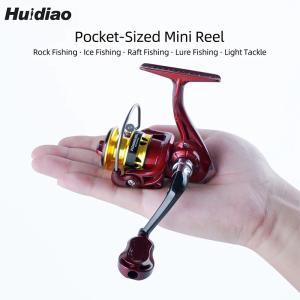Huidiao Ultralight Ice Fishing Reel 158g 4.8:1 Gear Ratio Powerful Mini Spinning Reel 5KG Max Drag for Winter Fishing Trout Pike