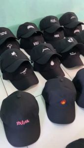 Topi Baseball 6 Panel Distro Motif Bordir Topi Bassebal Hitam / POLOCAPS HITAM MOTIF BORDIR PRIA WANITA TERMURAH