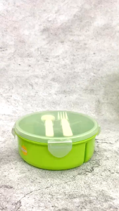 Tempat Makan Plastik Bulat Hijau 900ml Lunch Box Premium Golden Sunkist TNKB 1131