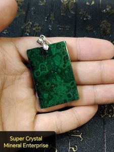 Natural South Africa High Grade Malachite Crystal Rectangular Pendant MP15 #supercrystal #MalachiteCrystal