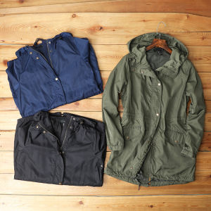 Super Value Spring and Summer New Export Tail Single Mid Length Long Length Trench Coat Female Loose Straight-leg British Hooded Outwear Elegant Slim Looking