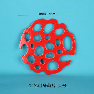 Creative Seafood Sashimi Hollow out round Ring Background Plate Decorative High End Resin Dish Chinese Style Dining Utensils