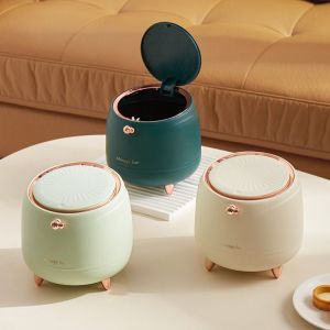 Thùng rác để bàn mini dễ thương với nắp mở để sử dụng tại nhà