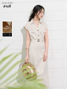3COLOUR·S | Mandarin Collar Commuter A-Line Dress