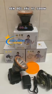 Đèn đội đầu X5 ánh sáng trắng vàng chóa đèn 8cm có 2 chế độ sáng tiện lợi dễ mang đi xa