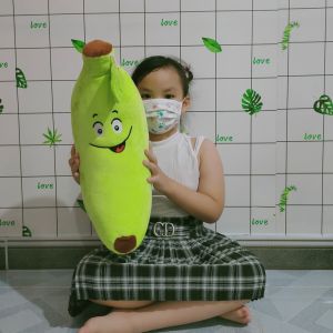 GẤU BÔNG HÌNH TRÁI CHUỐI CHO BÉ 1 TUỔI GỐI ÔM CHO BÉ 100% GÒN VẢI MỊN AN TOÀN CHO BÉ