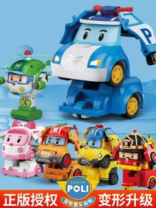 Authentic Perley Deformation Police Car Poli Honeywell Ambulance Childrens Toy Perley Sheriff Rescue Team Boy Car