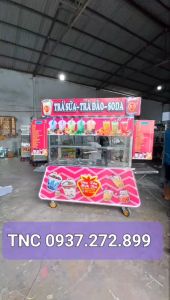 Xe trà sữa nước ép giá rẻ gia công tại xưởng miễn phí trang trí