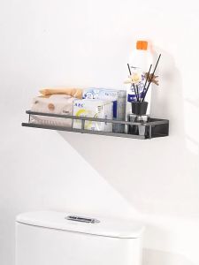 YT Aluminum Gray Storage Rack Bathroom Toilet Drill/No Drill Multi-function Rack Waterproof and Rust-proof