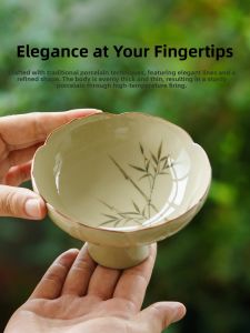 JISU | Floral-mouth Tall Foot Ceramic Snack Plate