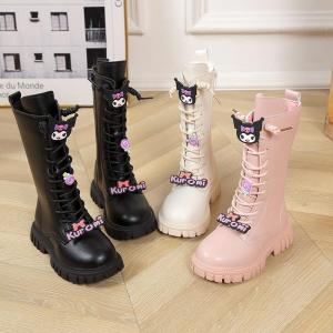 Princess Style Cotton Lined High Top Boots for Girls Autumn Winter Fashion Martin Long Boots Childrens Booties Kids Shoes