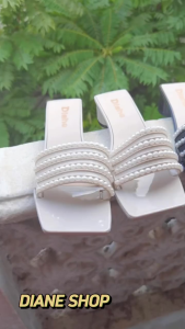 High Quality Women Rubber sandals Korean Style Square Pearl Fashion High Heel 5CM Sandals Slip on Women Footwear Walking Sandals 0100523