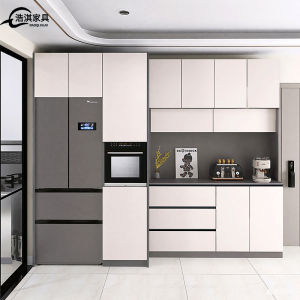 Embedded Refrigerator Cabinet Integrated Wall Sideboard Cabinet High Cabinet Accessible Luxury Living Room and Kitchen For Home Storage Locker Customization