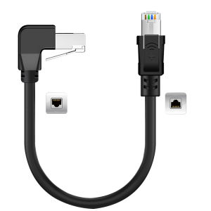 Industrial Grade 90° Connector Ethernet Cable Cat6a Flexible Network Cable RJ45 STP Shielded Cable For POE/PLC/Siemens/Profinet