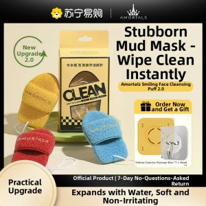 AMORTALS | Amortals Upgraded Soft Sponge Face Wash Puff Cleansing Mud Mask Makeup Remover Small Slippers Facial Cleansing Towel