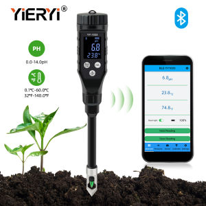 Yieryi Máy Kiểm Tra Chất Dinh Dưỡng Thủy Canh Bluetooth Đất PH Kế Temp Dụng Cụ Kiểm Tra PH Cho Vườn Bãi Cỏ Nhà Kính Canh Tác Làm Vườn Sân Vườn