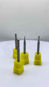 ดอกเอ็นมิลล์ 3 ฟัน คาร์ไบด์ สีเงิน HRC55 ขนาด 1-12 มิล สำหรับกัดอลูมิเนียม ทองเหลือง ทองแดง