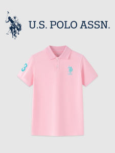 USPOLO Childrens Polo Shirt Short Sleeve Summer POLO Neck T-Shirt Boys Girls Kids Half Sleeve Cotton Blend Fabric Sweat Absorbent