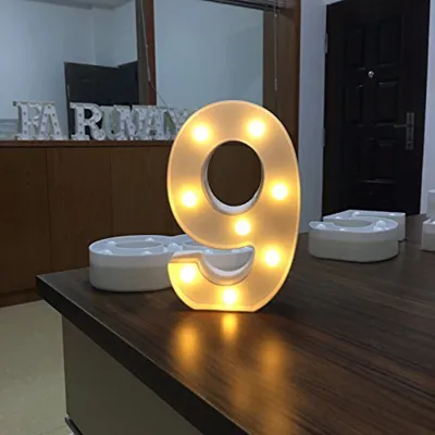 Number LED Night Lights Luminous Number Letter Lamp Light for Home Wedding Birthday Christmas Party Decoration Scene Props