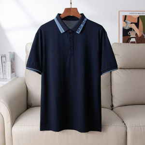 เสื้อโปโลแขนสั้นสีพื้นสุดเท่สำหรับฤดูร้อนปี 2025 เสื้อโปโลแขนสั้นสไตล์ธุรกิจแบบลำลองสำหรับผู้ชาย ทรงหลวม สวมใส่สบาย