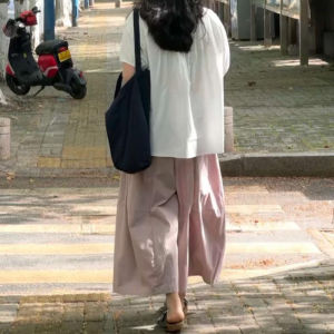 LANMENGYA | Yellow Silk Lightweight Loose Straight Trousers