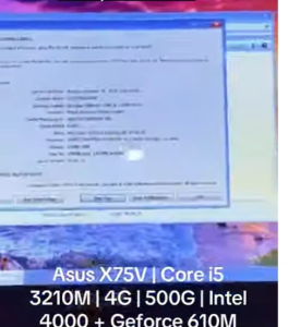 Laptop Asus Core i5 3210M - 2.5Ghz/ Ram 4G / SSD 128 G / Windows 10 Pro.