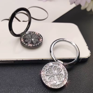 Lucky Clover Metal Mobile Phone Ring Buckle Holder female Universal Finger Buckle Desktop Support Bracket For iPhone Samsung