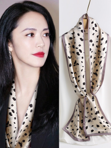 Elegant Long Silk Scarf for Women 2025 New Style Necktie High-End Feeling Floating Band  Silk Narrow Scarf Hangzhou Silk