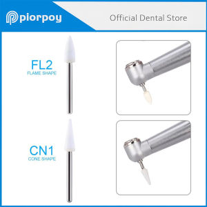 PIORPOY Dental Polishing Stone Flame Cone Round Abrasion Point Burs For High Speed Handpiece Dentistry Products 12Pcs/Box