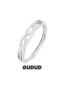 GUDUD | Nhẫn Bạc Điều Chỉnh Kiểu Đơn Giản & Ngầu