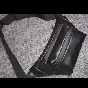 Tas Selempang Pria Cachou Black Premium Waistbag Metrone