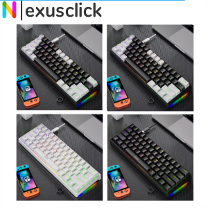 RGB Backlit Mechanical Gaming Wired Keyboard Hot-Swappable Ergonomic Design Office Stylish Slient Click Keyboard For PC Computer