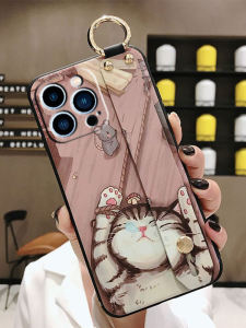 Full Coverage Silicone Phone Case with Wristband for iPhone 15 13 pro Max 12 pro Mini 11 Fashionable X Max Anti-Fall Creative SE2 Couple