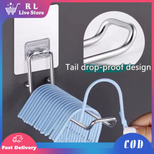 20cm Balcony Hanger Organizer Stainless Steel Wall Mount Adhesive Clothes Rack Organizer Foldable For Smooth Walls