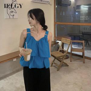 IELGY Ruffled short small camisole womens fashion sweet inner top